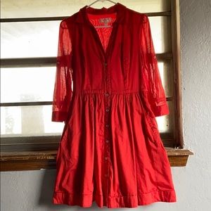 Button Down Baby Doll Dress